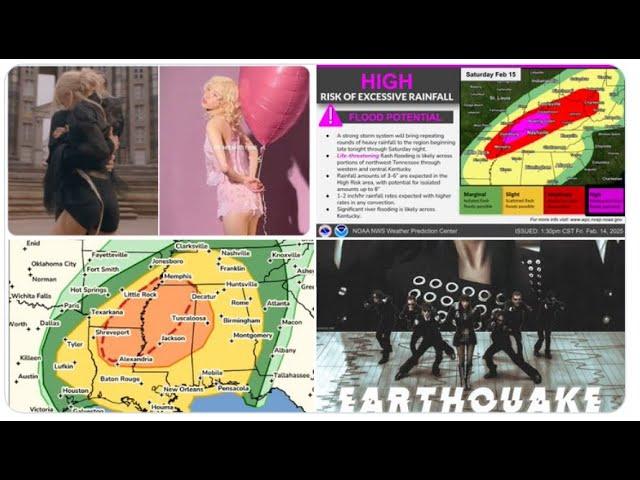 PINK & RED ALERT! Life Threatening Floods & Tornadoes possible Saturday! KY TN AR MS AL! WTF EQs.