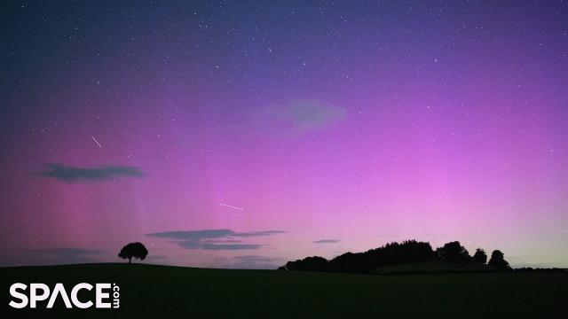 Perseid meteors, auroras, planes and satellites seen in amazing timelapses