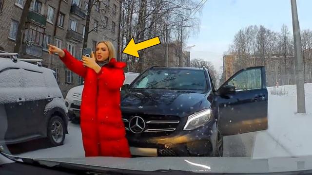 Rich Woman Blocks Truck Driver - His Revenge Is Priceless