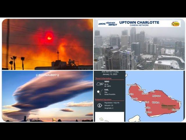 More Los Angeles Wildfire Evacuation Orders More Southern Snow & Ice! Hawaii Storms & Planet Parade!