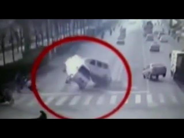 Cars caught by powerful invisible force