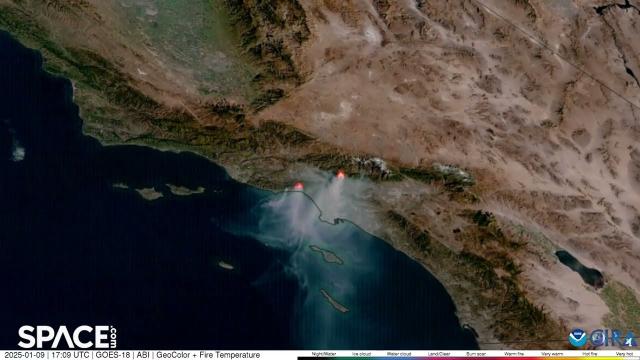 Palisades and Eaton fires in California seen from space in new time-lapse