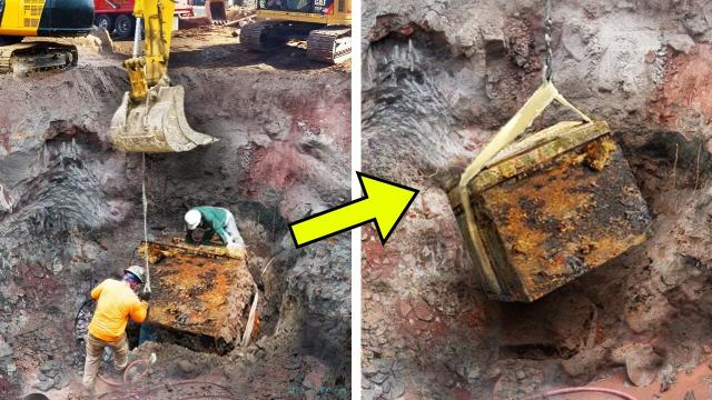 Construction Crew Uncovers Ancient Safe, When They Open It, They Burst Into Tears