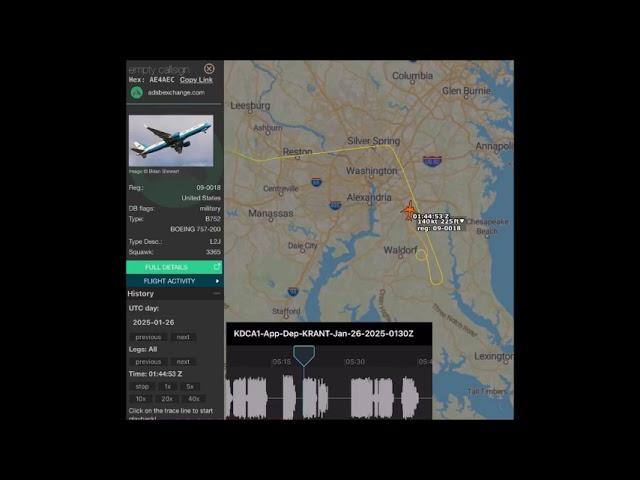 A Drone UFO UAP was in path of President Trump aircraft SAM47 (C-32A) on Jan 26, 2025.