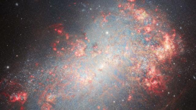 Journey across starburst galaxy NGC 4449 in amazing Gemini observatory view