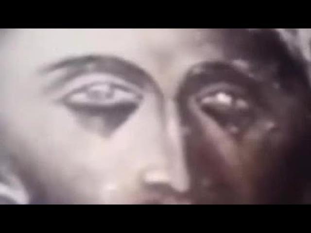 Camera-shot of Jesus opening and closing his eyes in Bethlehem