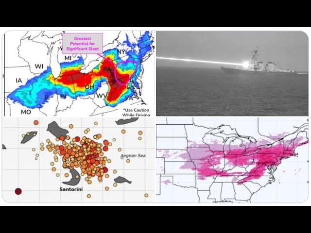 Red Alert! Wave after Wave after Wave of ICE, Snow & Rain for USA! Greece Earthquake Swarm! & more.