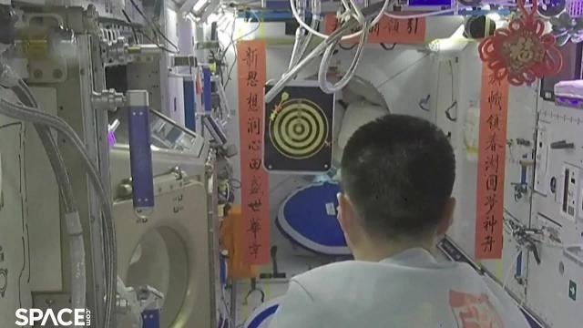 Shenzhou 19 crew play darts in space, celebrate Chinese New Year