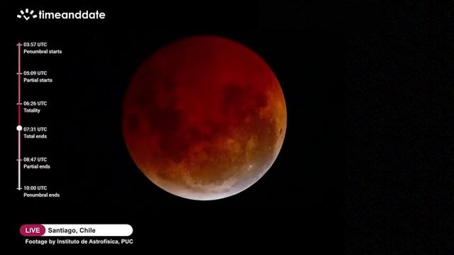 Totality! Moon turns blood red in this lunar eclipse time-lapse