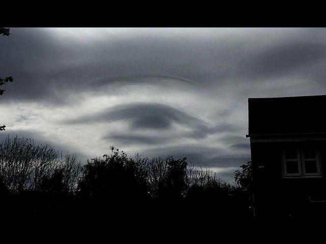 All Seeing Eye of Horus, the Egyptian Sun God appears in the sky over Leeds, UK