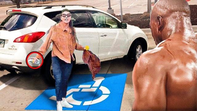 Woman Double Parks in Disabled Spot, But When She Gets Back To Her Car, This Happens