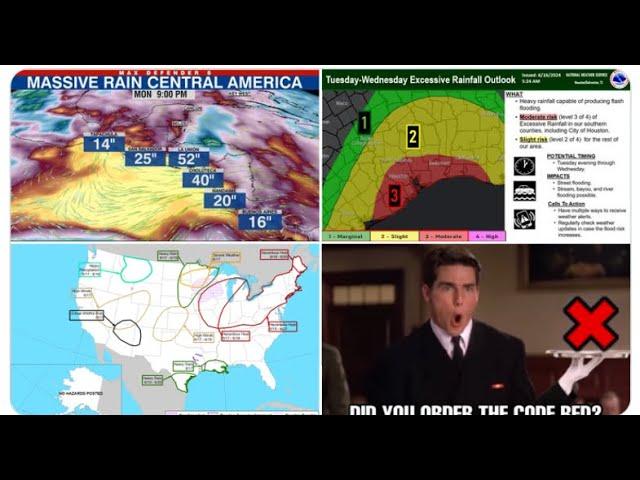 RED ALERT! Big Texas Flood coming & Double Trouble TS / Hurricane Watch! + more tornadoes usa