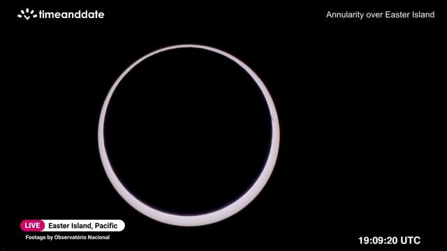 Annular solar eclipse peaks! See the 'ring of fire' from Easter Island