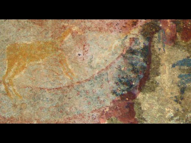 South African rock art of mystery creature   Made with Clipchamp