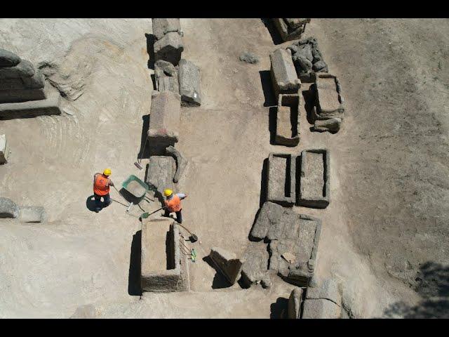 Sarcophagi avenue found in ancient necropolis