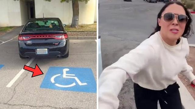 Karen Double Parks in Disabled Spot, But When She Gets Back To Her Car, This Happens