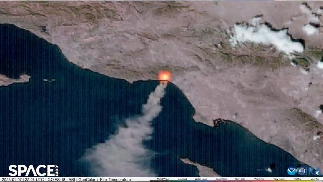 Palisades fire rages in Southern California in stunning satellite time-lapse