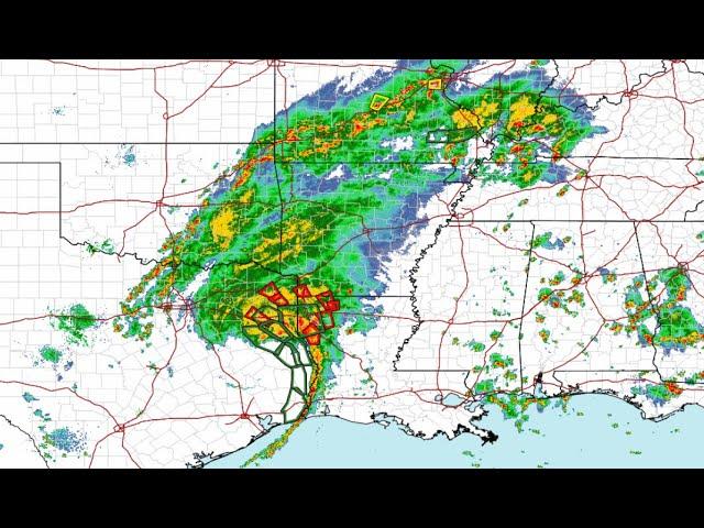 RED ALERT! Tornado Outbreak in Louisiana from TS Beryl! Arkansas you're up next!