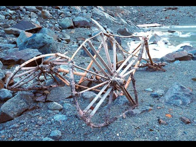 Mysterious bamboo waggon found in melted glacial path