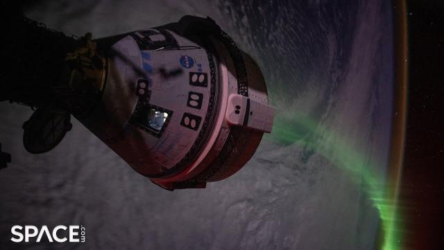 Boeing Staliner flies over auroras while docked to space station in amazing time-lapse