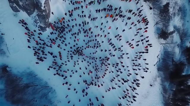 Drone Captures People Gathering On Mountain, Pilot Turns Pale Finding Out Why