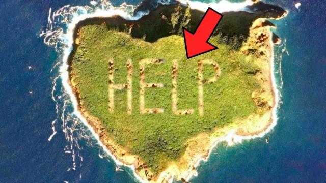 Helicopter Pilot Reads "Help" On Abandoned Island, When He Lands On It He Immediately Calls 911