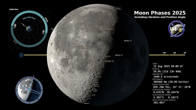 See the Moon Phases in 2025 - Full-year time-lapse