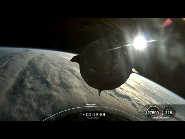 SpaceX deploys Polaris Dawn's Dragon spacecraft in amazing view from space