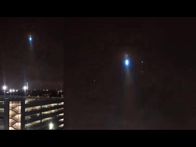 UFO materializes in the sky and descends at high speed into an apartment