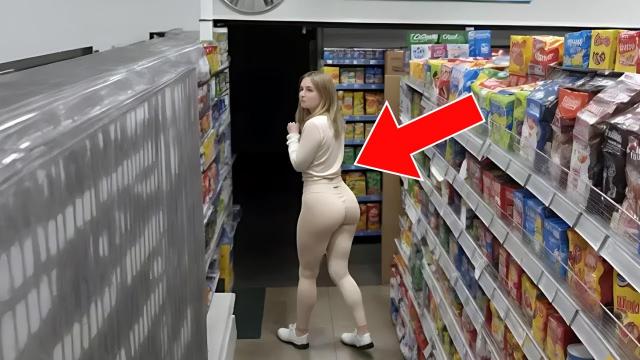 Woman Enters Backroom In Grocery Store On Camera, Security Guard Turns Pale After Seeing Why